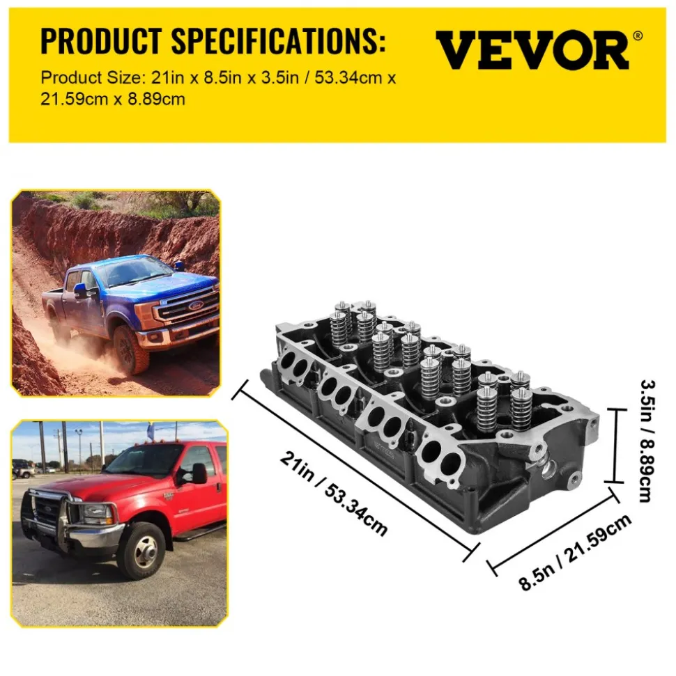 VEVOR Replacement for 6.0L Cylinder Head 18MM Power Stroke Bare F-Series Cylinder Head 1843080C3
