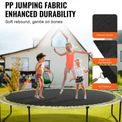 VEVOR Replacement Trampoline Mat, Jumping Mat Fits 14ft Frame, Universal Jumping Mat for 14ft Round Trampoline, Reinforce UV-Resistant Mat with Spring Tool & Durable V-Rings, Fit 6.5