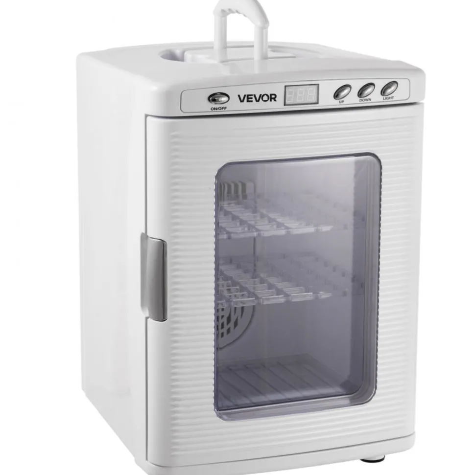 VEVOR Reptile Incubator, 25L Scientific Lab Incubator, Cooling and Heating 5 °C to 42 °C Automatic Incubator, 12V/110V White Reptile Egg Breeding Hatchery Work for Thermostats Snakes and Turtles