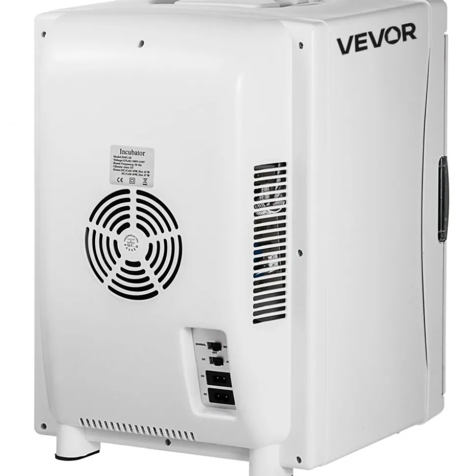 VEVOR Reptile Incubator, 25L Scientific Lab Incubator, Cooling and Heating 5 °C to 42 °C Automatic Incubator, 12V/110V White Reptile Egg Breeding Hatchery Work for Thermostats Snakes and Turtles