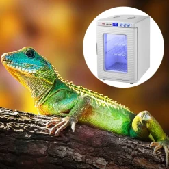 VEVOR Reptile Incubator, 25L Scientific Lab Incubator, Cooling and Heating 5 °C to 42 °C Automatic Incubator, 12V/110V White Reptile Egg Breeding Hatchery Work for Thermostats Snakes and Turtles