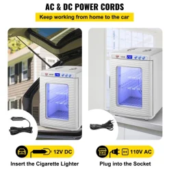VEVOR Reptile Incubator, 25L Scientific Lab Incubator, Cooling and Heating 5 °C to 42 °C Automatic Incubator, 12V/110V White Reptile Egg Breeding Hatchery Work for Thermostats Snakes and Turtles