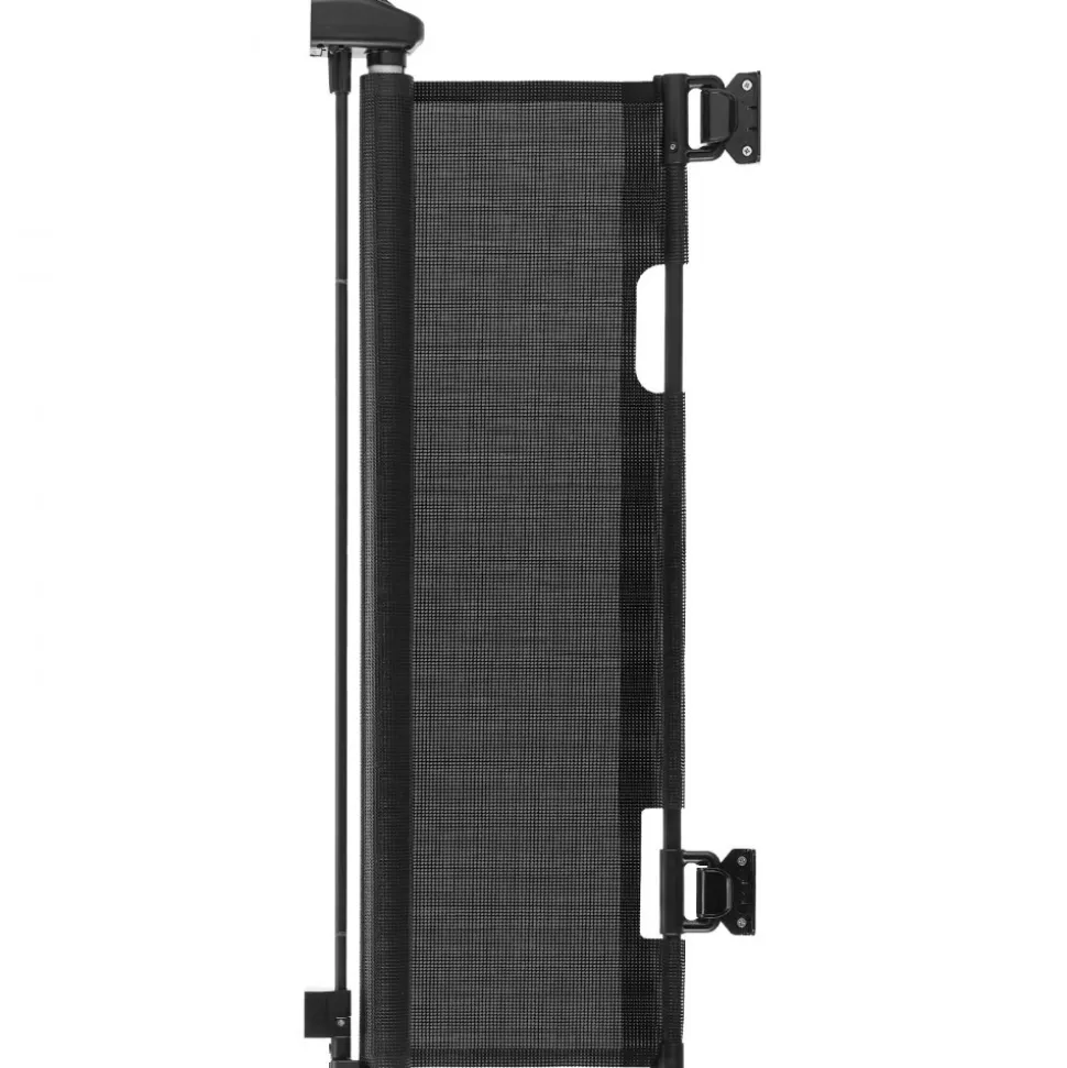 VEVOR Retractable Baby Gate, Extends to 72.8 inch Wide, 31.3 inch Tall, with Security Lock, Easy to Use, Walk Through Without Tripping, Mesh Dog Gate for Stairs, Hallways, Indoor/Outdoor, Black