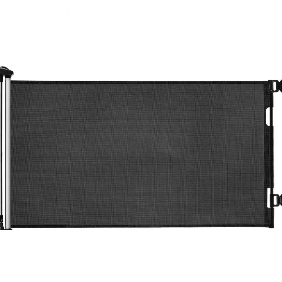 VEVOR Retractable Baby Gate, Extends to 72.8 inch Wide, 31.3 inch Tall, with Security Lock, Easy to Use, Walk Through Without Tripping, Mesh Dog Gate for Stairs, Hallways, Indoor/Outdoor, Black