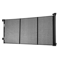 VEVOR Retractable Baby Gate, Extends to 122 inch Extra Wide, 31.3 inch Tall, with Reinforced Fiberglass Strips, Avoids Crawling Through, Mesh Dog Gate for Decks, Doorways, Garages, Indoor, Black