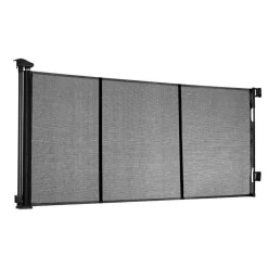VEVOR Retractable Baby Gate, Extends to 122 inch Extra Wide, 31.3 inch Tall, with Reinforced Fiberglass Strips, Avoids Crawling Through, Mesh Dog Gate for Decks, Doorways, Garages, Indoor, Black