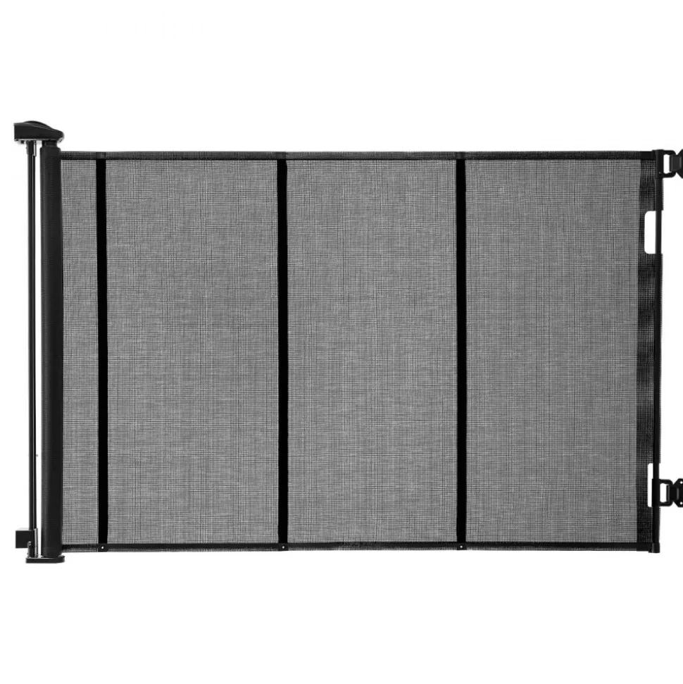 VEVOR Retractable Baby Gate, Extends to 72.8 inch Wide, 38.5 inch Tall, with Security Lock, Easy to Use, Walk Through Without Tripping, Mesh Dog Gate for Stairs, Hallways, Indoor/Outdoor, Black