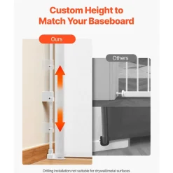 VEVOR Retractable Baby Gate, Extends to 57 inch Wide, 38.5 inch Tall, with Security Lock, Easy to Use, Walk Through Without Tripping, Mesh Dog Gate for Stairs, Hallways, Indoor/Outdoor, White