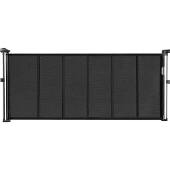 VEVOR Retractable Baby Gate, 34 inch Tall, Extends up to 71 inch Wide, Retractable Gate for Kids or Pets, Mesh Material, Easy to Install for Indoor Stairs, Doorways, Hallways, Playrooms, Black