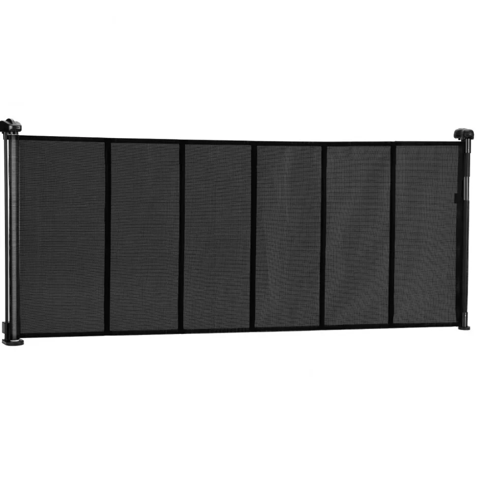 VEVOR Retractable Baby Gate, 34 inch Tall, Extends up to 71 inch Wide, Retractable Gate for Kids or Pets, Mesh Material, Easy to Install for Indoor Stairs, Doorways, Hallways, Playrooms, Black