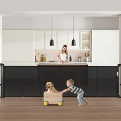 VEVOR Retractable Baby Gate, 34 inch Tall, Extends up to 110 inch Wide, Retractable Gate for Kids or Pets, Mesh Material, Easy to Install for Indoor Stairs, Doorways, Hallways, Playrooms, Black