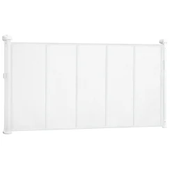 VEVOR Retractable Baby Gate, 34 inch Tall, Extends up to 55 inch Wide, Retractable Gate for Kids or Pets, Mesh Material, Easy to Install for Indoor Stairs, Doorways, Hallways, Playrooms, White