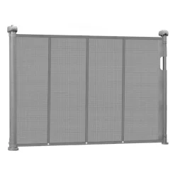 VEVOR Retractable Baby Gate, 34 inch Tall, Extends up to 55 inch Wide, Retractable Gate for Kids or Pets, Mesh Material, Easy to Install for Indoor Stairs, Doorways, Hallways, Playrooms, Gray