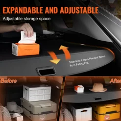 VEVOR Retractable Cargo Cover, Upgraded Carbon Fiber Texture Trunk Cover, Anti-Peeping Luggage Privacy Shield, Easy Installation Security Shade with Cargo Net, for Hyundai Tucson 2021-2025 5-Seater