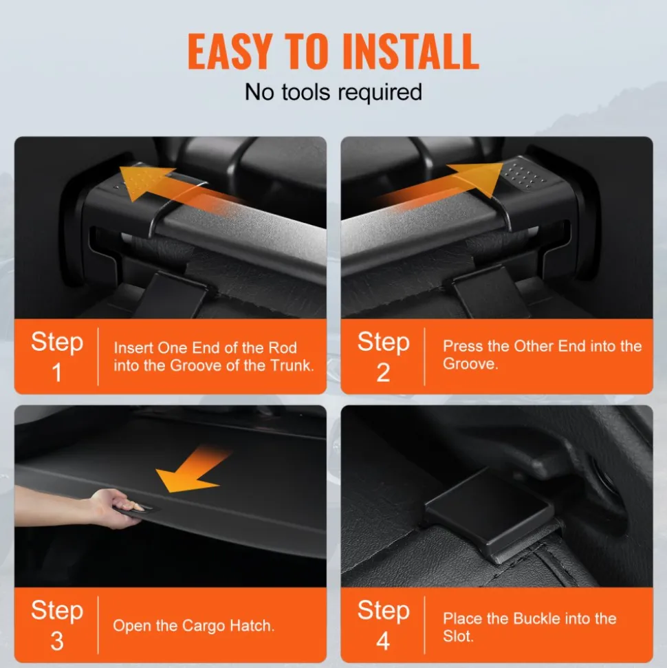 VEVOR Retractable Cargo Cover, Upgraded Carbon Fiber Texture Trunk Cover, Anti-Peeping Luggage Privacy Shield, Easy Installation Security Shade with Cargo Net, for Hyundai Tucson 2021-2025 5-Seater