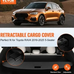 VEVOR Retractable Cargo Cover, Upgraded Carbon Fiber Texture Trunk Cover, Anti-Peeping Luggage Privacy Shield, Easy Installation Security Shade with Cargo Net, for Hyundai Tucson 2021-2025 5-Seater