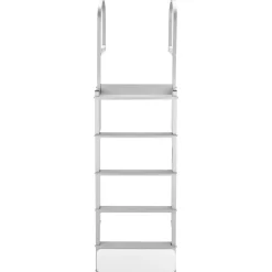 VEVOR Retractable Dock Ladder, 5 Steps, Aluminum Alloy Pontoon Boat Swim Ladder with Auto-Lift Float, Non-Slip Wide Steps, 500 lbs Weight Capacity, Adjustable Height, for Lake Pool Marine Boarding