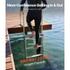 VEVOR Retractable Dock Ladder, 4 Steps, Aluminum Alloy Pontoon Boat Swim Ladder with Auto-Lift Float, Non-Slip Wide Steps, 500 lbs Weight Capacity, Adjustable Height, for Lake Pool Marine Boarding