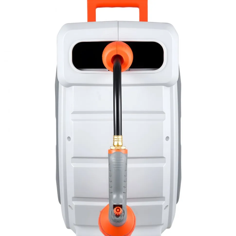 VEVOR Retractable Garden Hose Reel, 1/2 in x 130 ft, Wall Mounted Hose Reel with 9-Function Sprayer Nozzle and 180° Swivel Bracket, Any Length Lock, Automatic Slow Rewind System, for Garden Watering