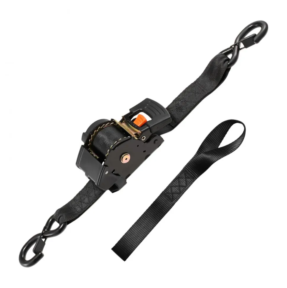 VEVOR Retractable Ratchet Straps, 2 in x 10 ft, Tie Down Straps with S Hooks, 3033 lbs Break Strength, 2 Soft Loops, Tie Down Ratcheting for Moving, Trailers, Motorcycles, Kayaks, Car Roof, 2 Pack