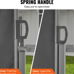VEVOR Retractable Side Awning, 79''x 236'' Outdoor Privacy Screen, 180g Polyester Water-proof Retractable Patio Screen, UV 30+ Room Divider Wind Screen for Patio, Backyard, Balcony, Gray