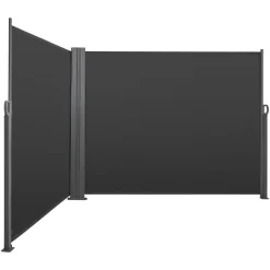 VEVOR Retractable Side Awning, 71" x 236" Patio Retractable Side Screen with 180 g/m² Polyester Fabric, Waterproof Sunshade Outdoor Privacy Screen Room Divider for Garden, Balcony, Pools, Deck, Gray