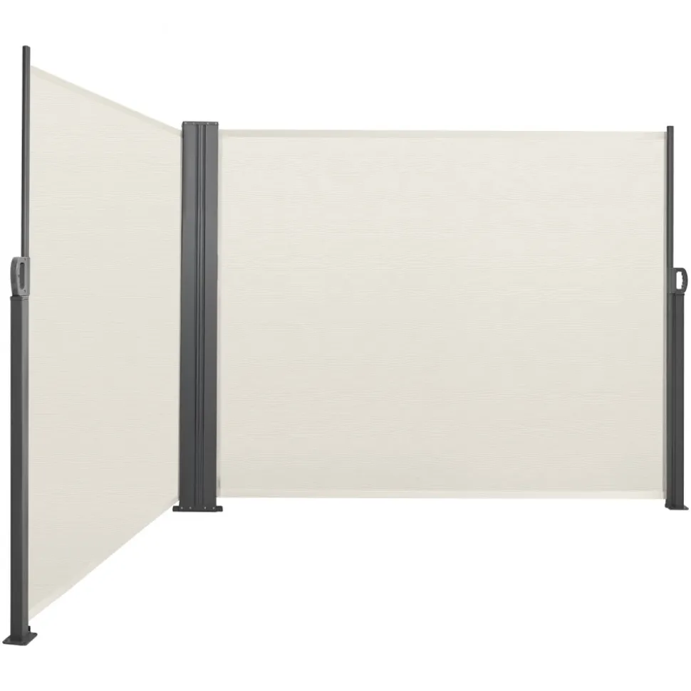 VEVOR Retractable Side Awning, 71" x 236" Patio Retractable Side Screen with 180 g/m² Polyester Fabric, Waterproof Sunshade Outdoor Privacy Screen Room Divider for Garden, Balcony, Pools, Deck, Beige