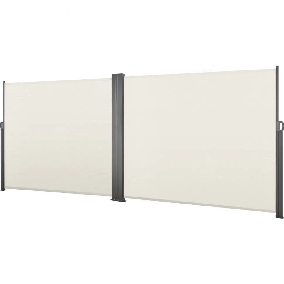 VEVOR Retractable Side Awning, 71" x 236" Patio Retractable Side Screen with 180 g/m² Polyester Fabric, Waterproof Sunshade Outdoor Privacy Screen Room Divider for Garden, Balcony, Pools, Deck, Beige