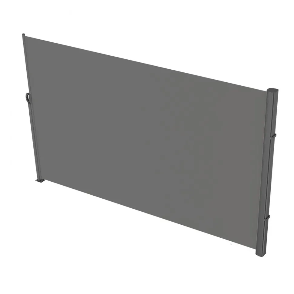 VEVOR Retractable Side Awning, 63''x 118'' Aluminum Outdoor Privacy Screen, 280g Polyester Water-proof Retractable Patio Screen, UV 30+ Room Divider Wind Screen for Patio, Backyard, Balcony, Gray