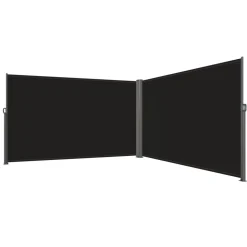 VEVOR Retractable Side Awning, 71''x 236'' Aluminum Outdoor Privacy Screen, 280g Polyester Water-proof Retractable Patio Screen, UV 30+ Room Divider Wind Screen for Patio, Backyard, Balcony, Black
