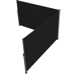 VEVOR Retractable Side Awning, 71''x 236'' Aluminum Outdoor Privacy Screen, 280g Polyester Water-proof Retractable Patio Screen, UV 30+ Room Divider Wind Screen for Patio, Backyard, Balcony, Black