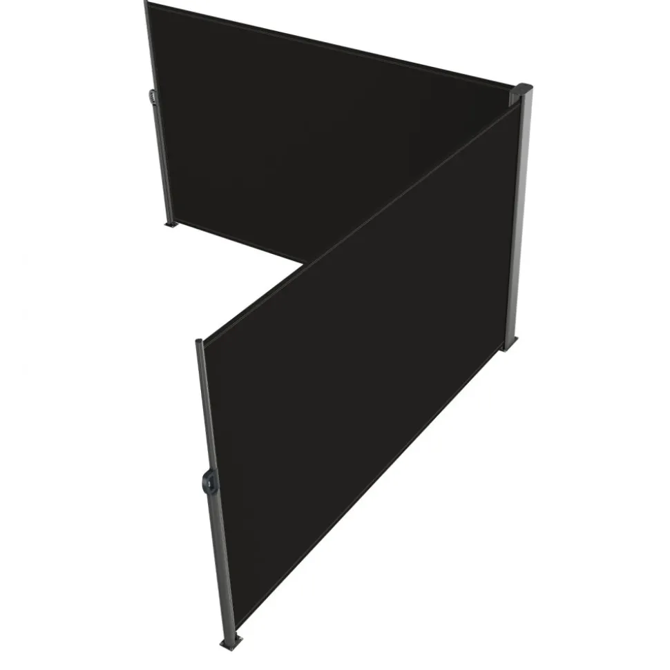VEVOR Retractable Side Awning, 71''x 236'' Aluminum Outdoor Privacy Screen, 280g Polyester Water-proof Retractable Patio Screen, UV 30+ Room Divider Wind Screen for Patio, Backyard, Balcony, Black