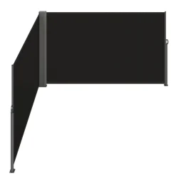 VEVOR Retractable Side Awning, 71''x 236'' Aluminum Outdoor Privacy Screen, 280g Polyester Water-proof Retractable Patio Screen, UV 30+ Room Divider Wind Screen for Patio, Backyard, Balcony, Black