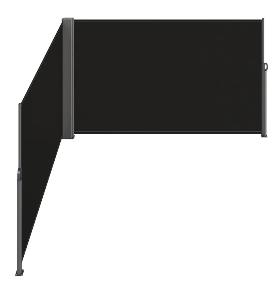 VEVOR Retractable Side Awning, 71''x 236'' Aluminum Outdoor Privacy Screen, 280g Polyester Water-proof Retractable Patio Screen, UV 30+ Room Divider Wind Screen for Patio, Backyard, Balcony, Black