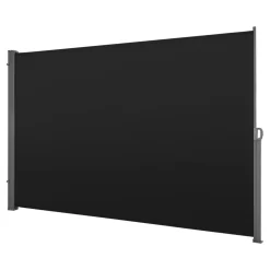 VEVOR Retractable Side Awning, 71" x 118" Patio Retractable Side Screen with 180 g/m² Polyester Fabric, Waterproof Sunshade Outdoor Privacy Screen Room Divider for Garden, Balcony, Pools, Deck, Black