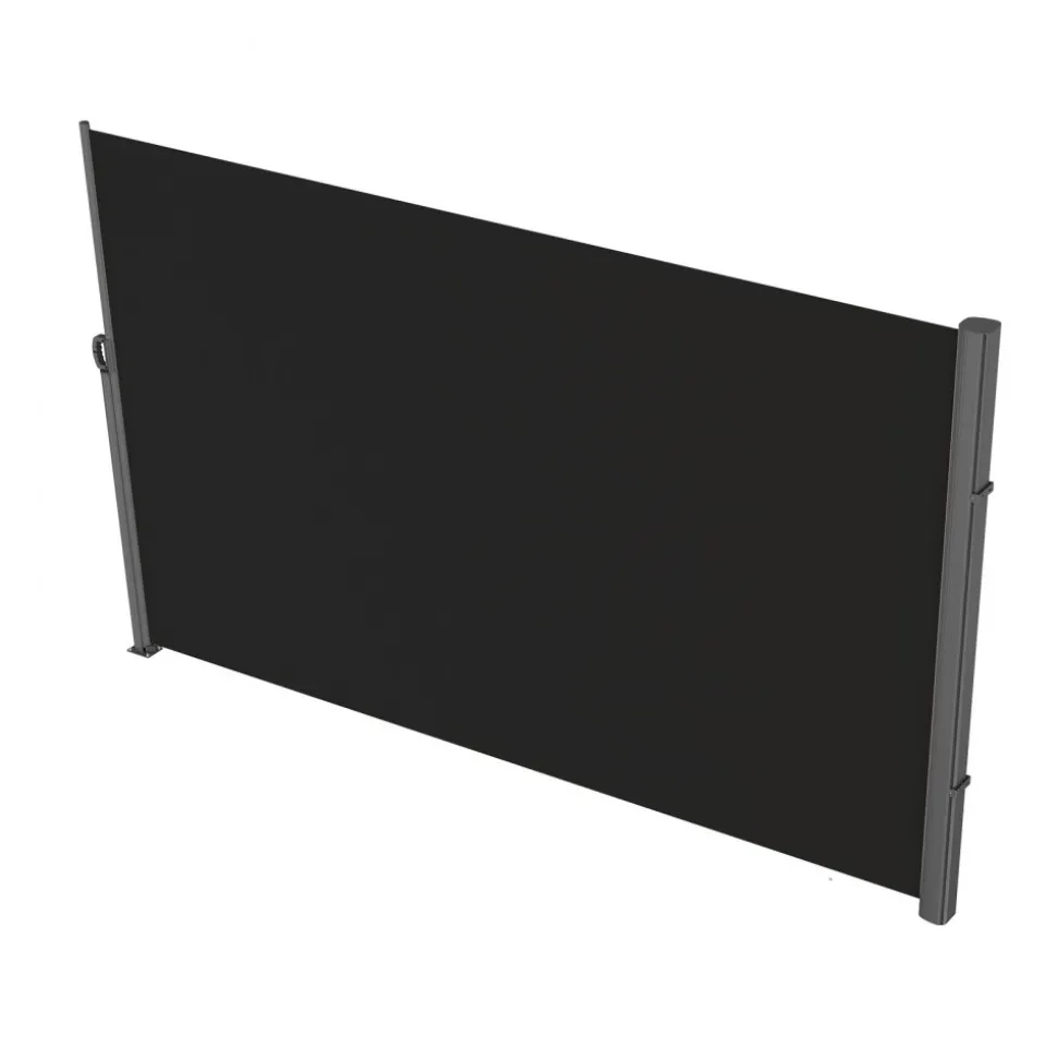 VEVOR Retractable Side Awning, 71''x 118'' Aluminum Outdoor Privacy Screen, 280g Polyester Water-proof Retractable Patio Screen, UV 30+ Room Divider Wind Screen for Patio, Backyard, Balcony, Black