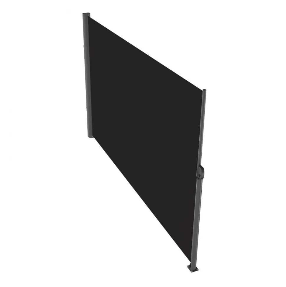 VEVOR Retractable Side Awning, 71''x 118'' Aluminum Outdoor Privacy Screen, 280g Polyester Water-proof Retractable Patio Screen, UV 30+ Room Divider Wind Screen for Patio, Backyard, Balcony, Black