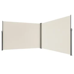 VEVOR Retractable Side Awning, 79''x 236'' Outdoor Privacy Screen, 180g Polyester Water-proof Retractable Patio Screen, UV 30+ Room Divider Wind Screen for Patio, Backyard, Balcony, Beige