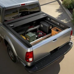 VEVOR Retractable Tonneau Cover, 5.5 ft Hard Retractable Tonneau Cover with Built-in Drainage Pipe for 2009-2024 Ford F-150 Crew Cab , Customized Hard Tonneau Cover with Double-Lock & T-Slot