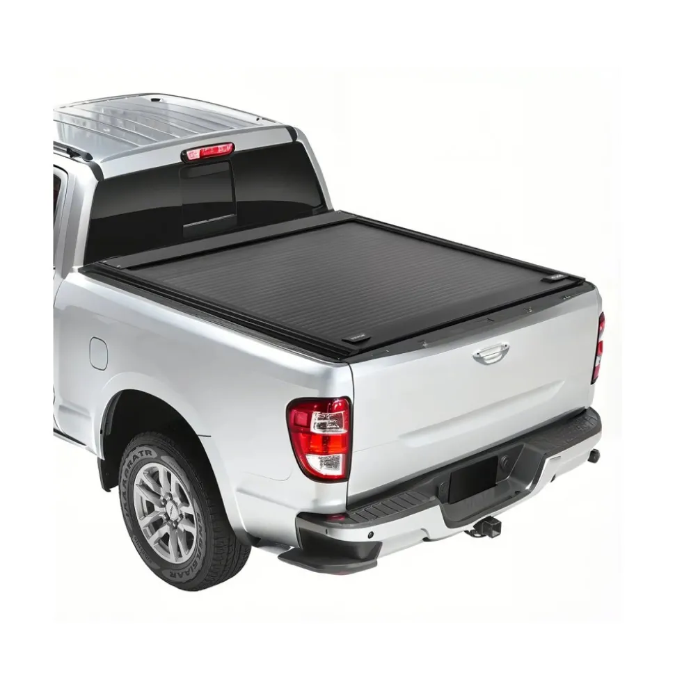 VEVOR Retractable Tonneau Cover, 5.5 ft Hard Retractable Tonneau Cover with Built-in Drainage Pipe for 2009-2024 Ford F-150 Crew Cab , Customized Hard Tonneau Cover with Double-Lock & T-Slot