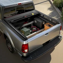 VEVOR Retractable Tonneau Cover, 5.8 ft Hard Tonneau Cover with Built-in Drainage Pipe for 2021-2024 Chevy/GMC Silverado/Sierra 1500 Crew Cab, Customized Hard Tonneau Cover with Double-Lock & T-Slot