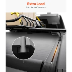 VEVOR Retractable Tonneau Cover, 5.8 ft Hard Tonneau Cover with Built-in Drainage Pipe for 2021-2024 Chevy/GMC Silverado/Sierra 1500 Crew Cab, Customized Hard Tonneau Cover with Double-Lock & T-Slot
