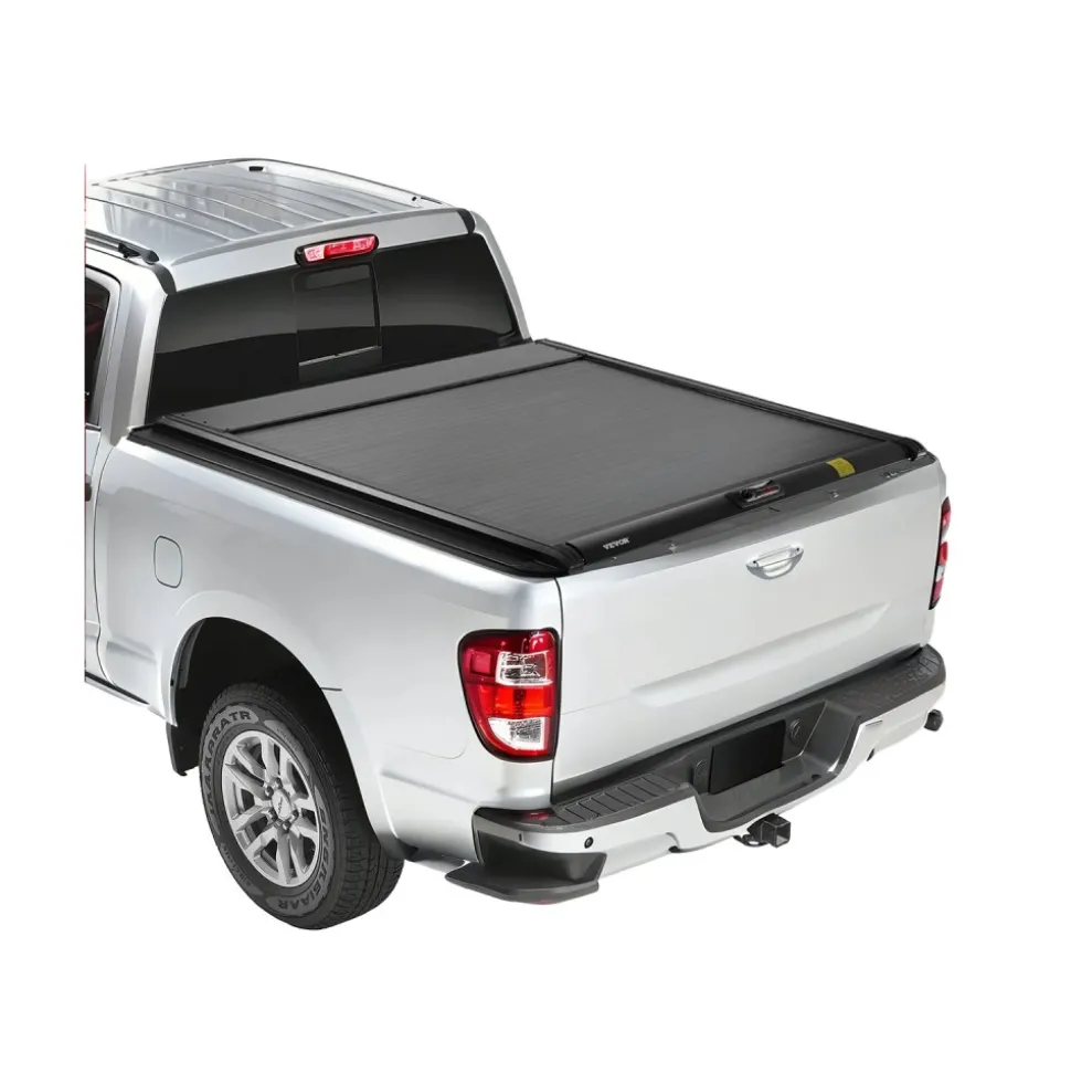 VEVOR Retractable Tonneau Cover, 5.7 ft Hard Retractable Tonneau Cover with Built-in Drainage Pipe for 2009-2024 Dodge Ram 1500 Crew Cab, Customized Hard Tonneau Cover with Double-Lock & T-Slot