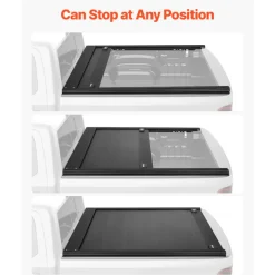 VEVOR Retractable Tonneau Cover, 5.5 ft Hard Tonneau Cover with Built-in Drainage Pipe for 2022 - 2024 Toyota Tundra Crew Cab w/ Deck Rail System , Hard Tonneau Cover with Double-Lock & T-Slot