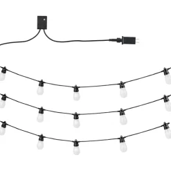 VEVOR RGB Outdoor String Lights, 50FT, Outside Patio Lights with APP Control 15 Bulbs, 15 Single-Color Adjustable Brightness Time Setting, Waterproof Hanging Lights for Halloween Decorations Christmas