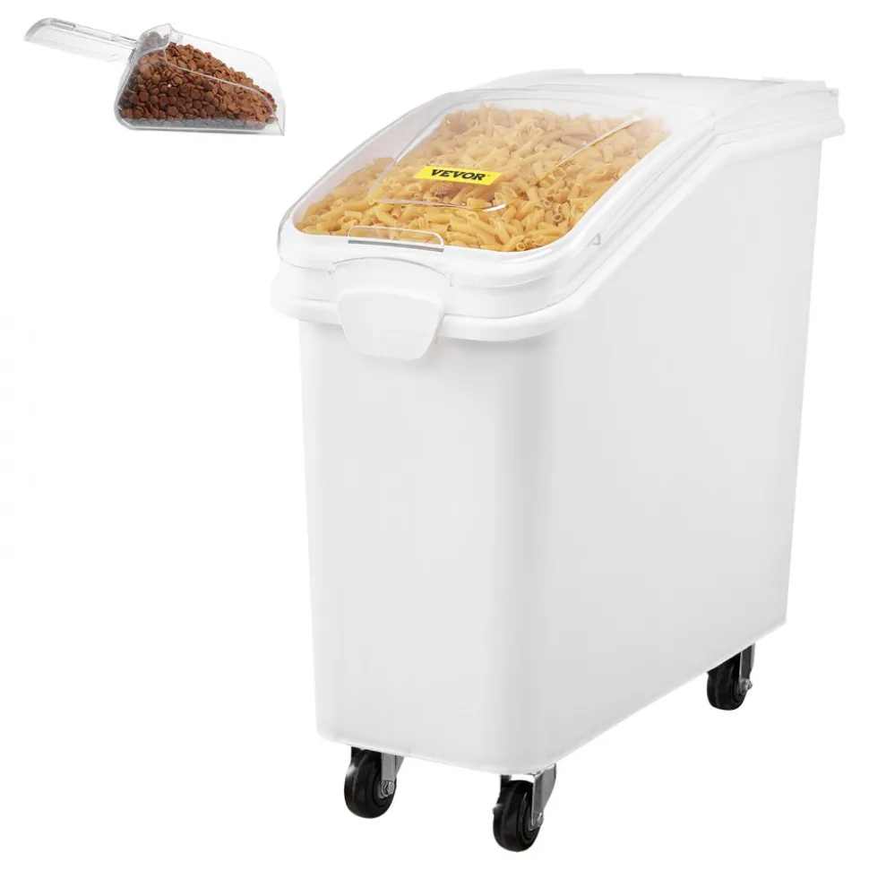 VEVOR Rice Storage Container, 21Gallon/80L Capacity Large Dog Food Dispenser Bin, Kitchen Ingredient Grain Cereal Flour Bin, Pet food Containers with Wheels, Scoop, and Airtight Lid, 1 Pack
