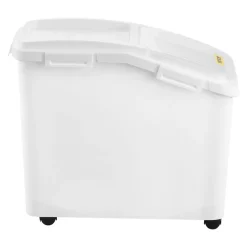 VEVOR Rice Storage Container, 11.4Gallon/50L Capacity Large Dog Food Dispenser Bin, Kitchen Ingredient Grain Cereal Flour Bin, Pet food Containers with Wheels, Scoop, Scale Line, Airtight Lid, 1 Pack