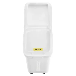 VEVOR Rice Storage Container, 3.5Gal/15Lx2 + 4.5Gal/20Lx2 Large Dog Food Dispenser Bin, Kitchen Ingredient Grain Cereal Bin, Pet food Containers with Wheels, 4 Measuring Cups, Airtight Lid, 4 Pack