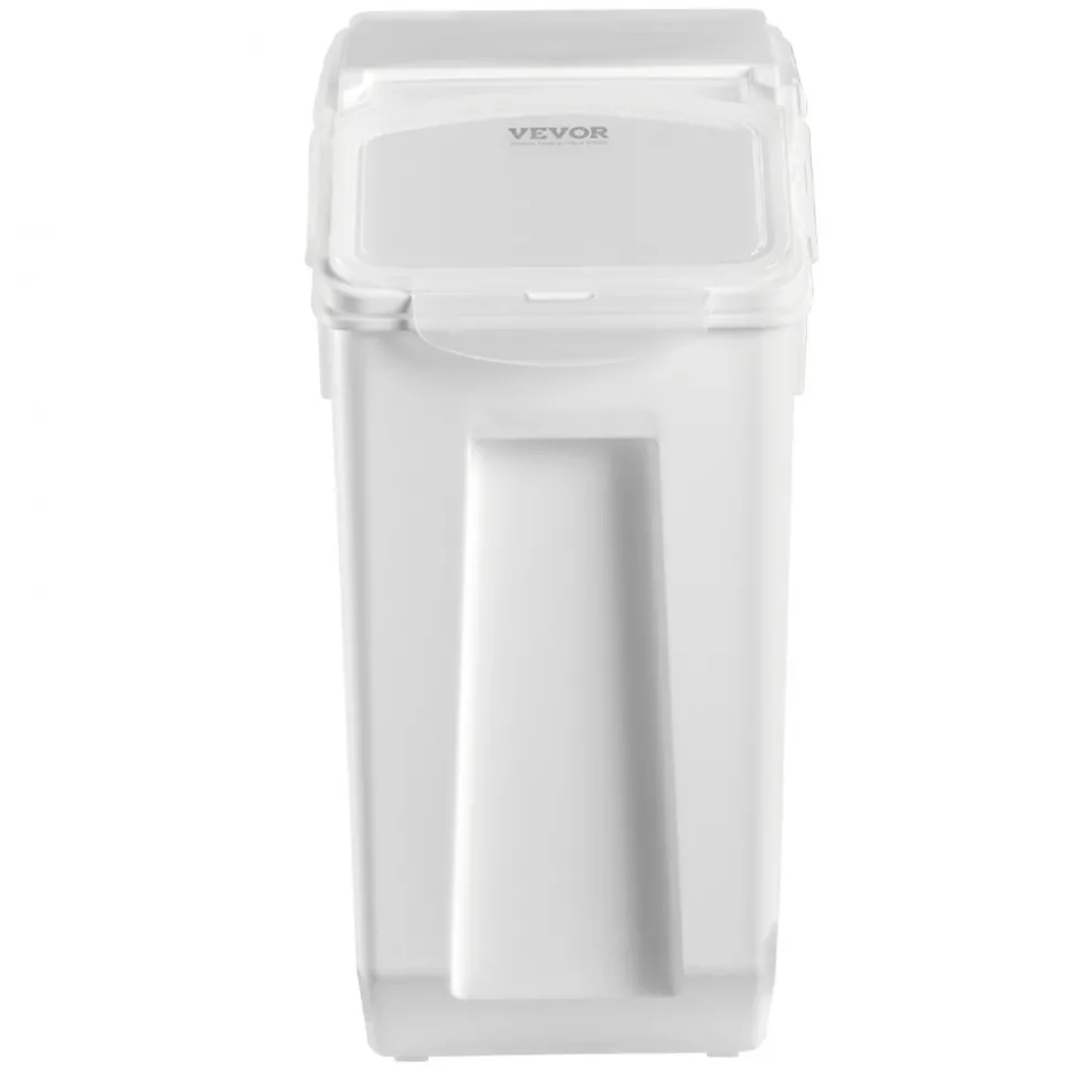 VEVOR Rice Storage Container, 4.5Gallon/20L x2 Capacity Large Dog Food Dispenser Bin, Kitchen Ingredient Grain Cereal Flour Bin, Pet food Containers with Wheels, 2 Measuring Cups, Airtight Lid, 2 Pack