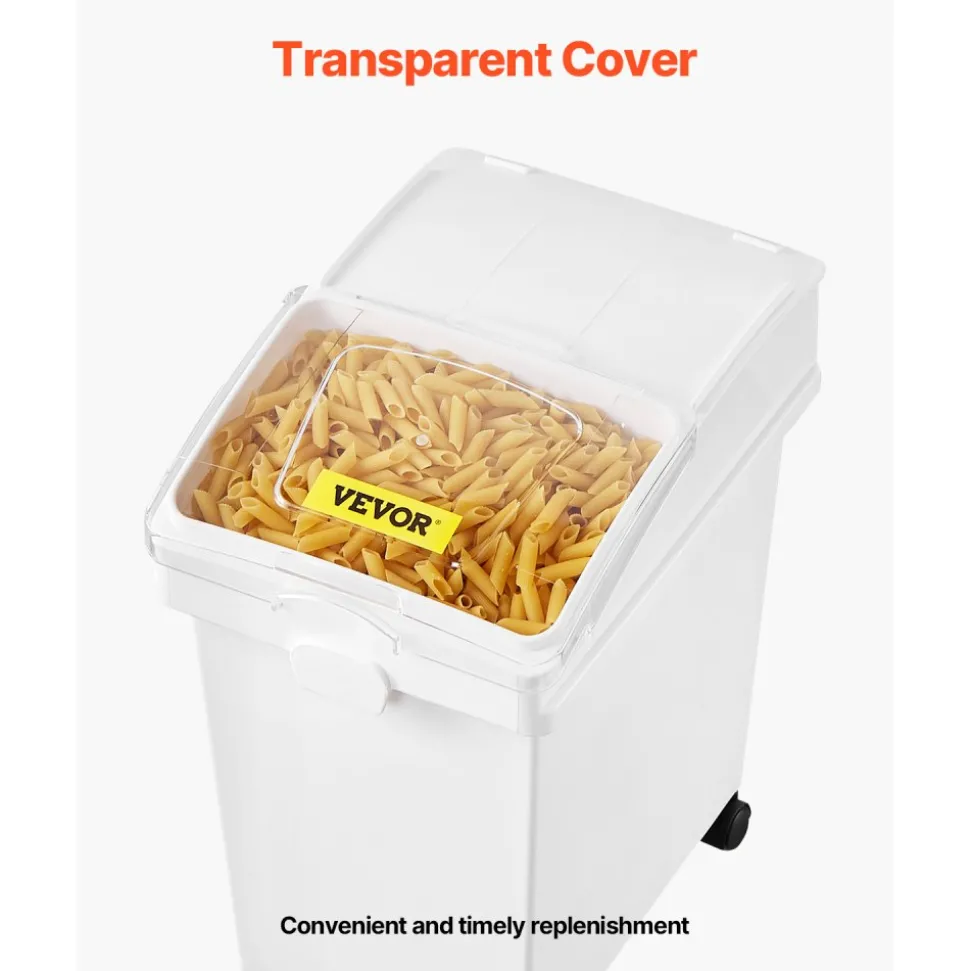 VEVOR Rice Storage Container, 6.6Gallon/25L x3 Capacity Large Dog Food Dispenser Bin, Kitchen Ingredient Grain Cereal Flour Bin, Pet food Containers with Wheels, 3 Scoops, and Airtight Lid, 3 Pack